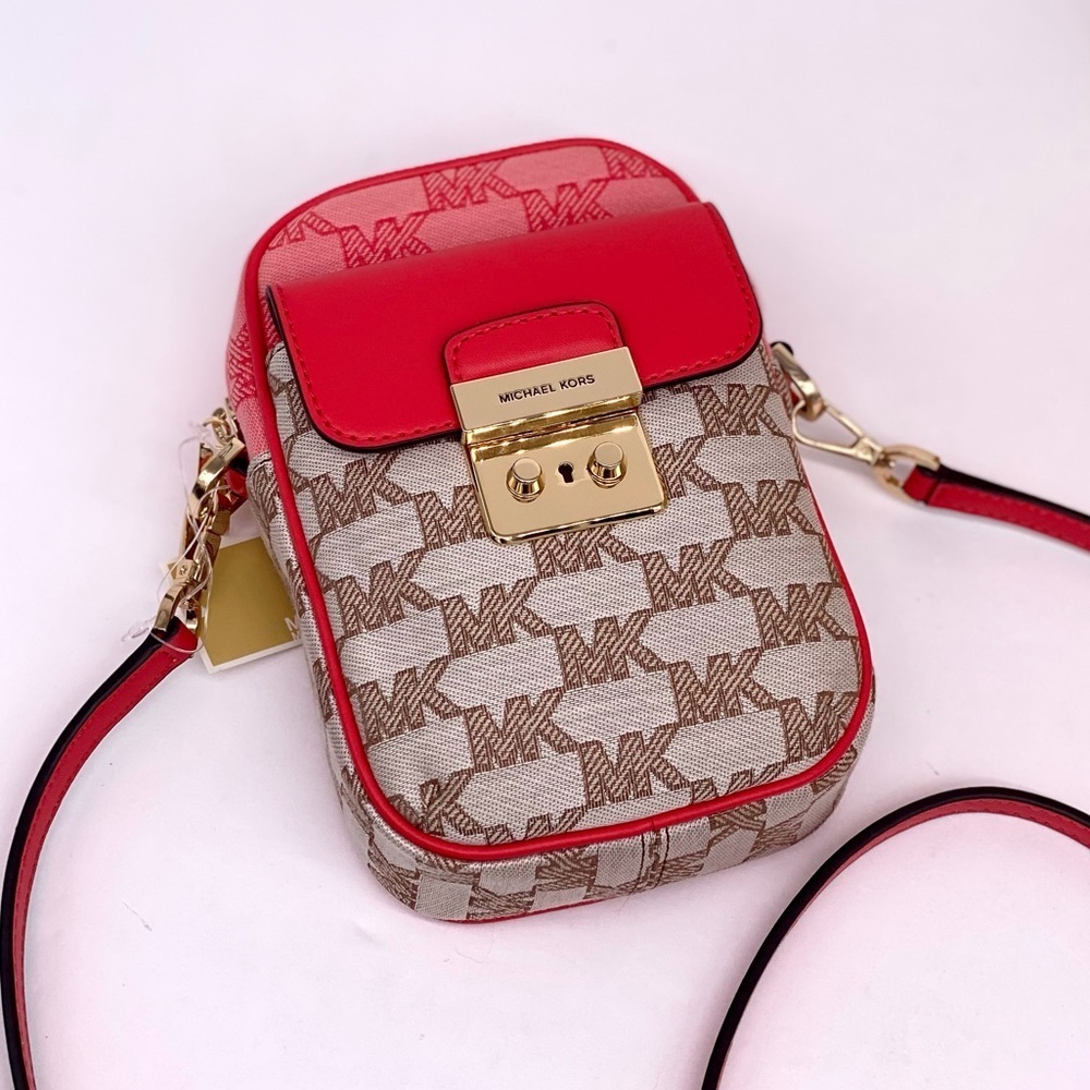 Michael Kors Sloan Editor Small Phone Logo Jacquard Crossbody - Picture 9 of 10